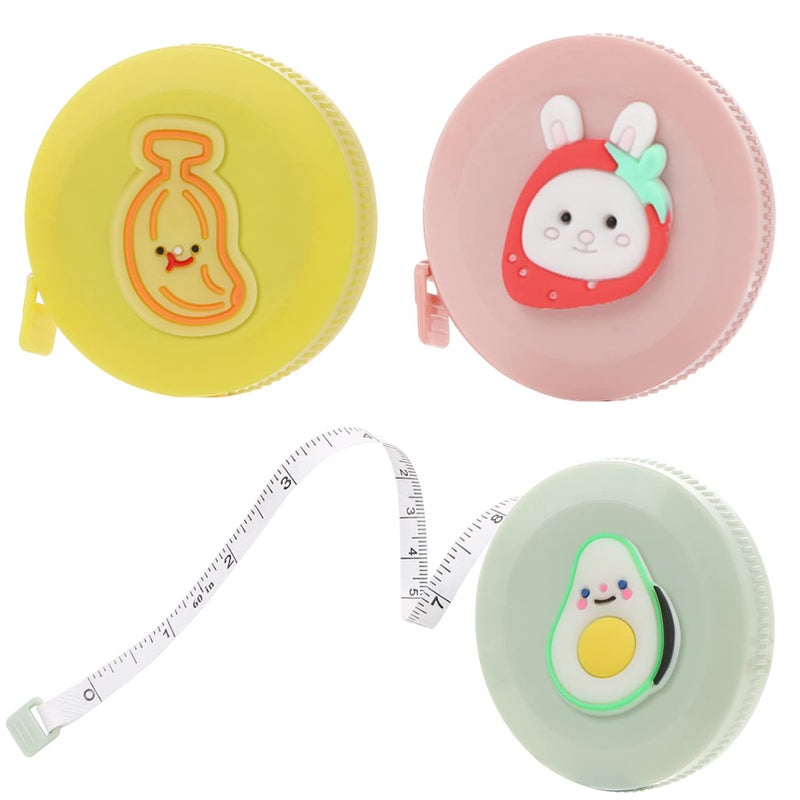 UHOMENY 3 Pack Mini Soft Measuring Tape, Mini Retractable Measuring Tape for Body Flexible Tape Measure for Tailor Sewing Craft Cutting Ruler Tools Height Waist Weight Loss Measure Tape 60Inch - Image 1